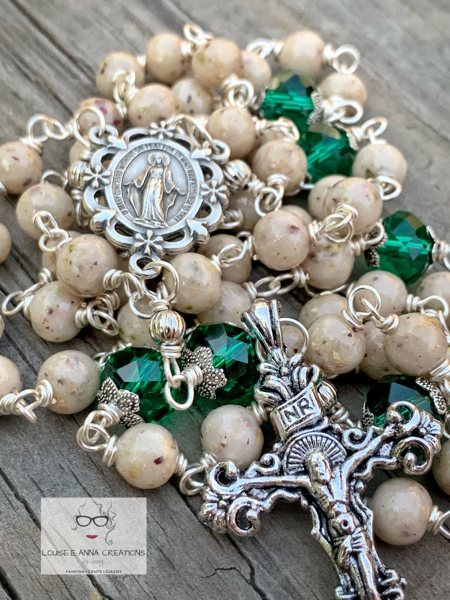 Handmade Dried Flower Rosary SILVER WIRE