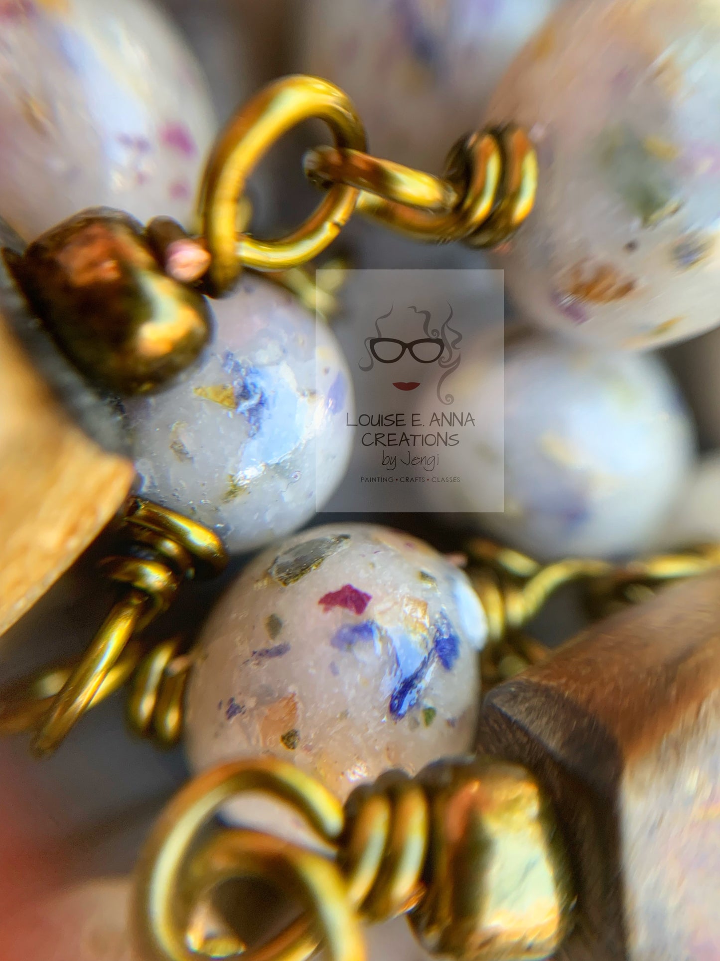 Handmade Dried Flower Rosary GOLD WIRE