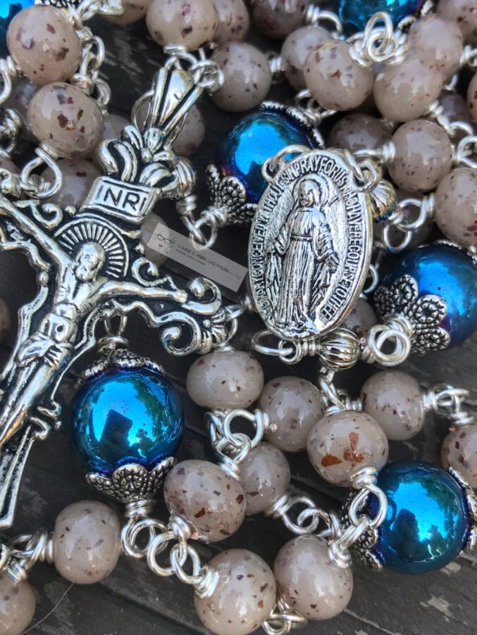 Handmade Dried Flower Rosary SILVER WIRE