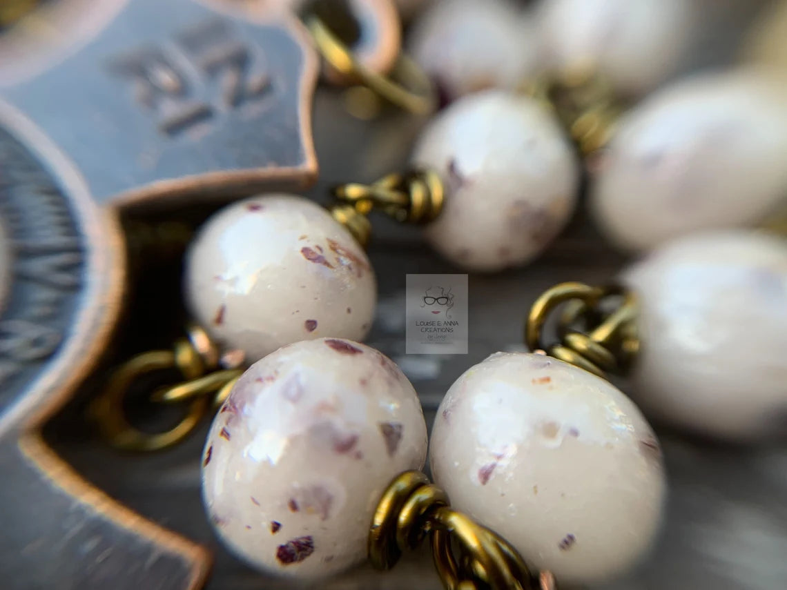 Custom Handmade Rosary with Preserved Petals – A Lasting Keepsake