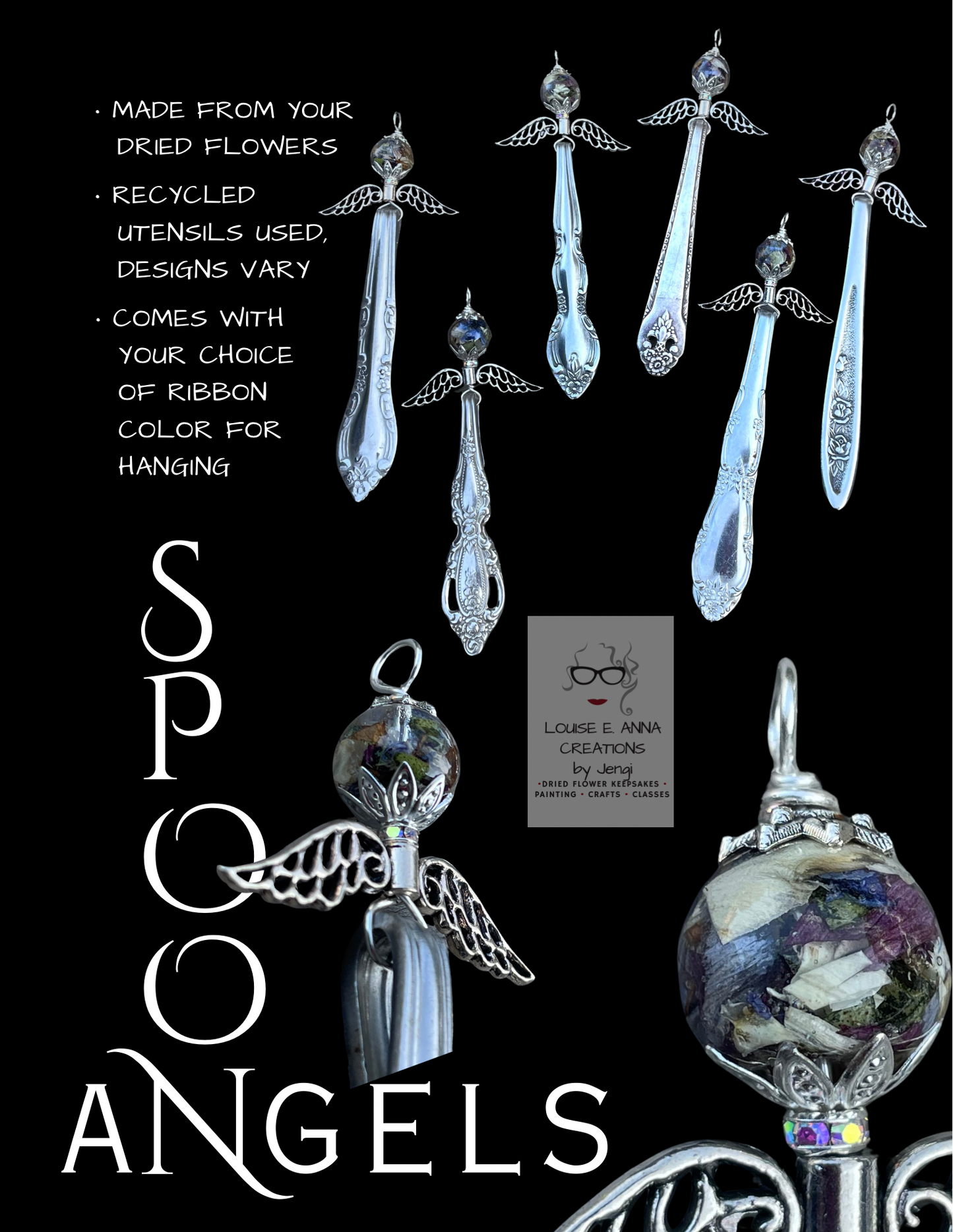 Spoon Angels - with YOUR dried flowers