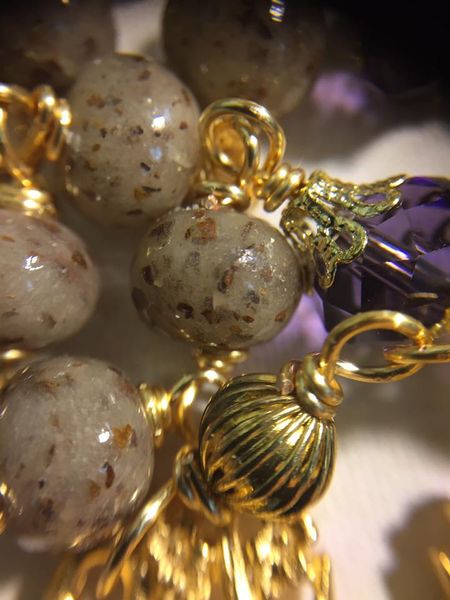 Handmade Dried Flower Rosary GOLD WIRE